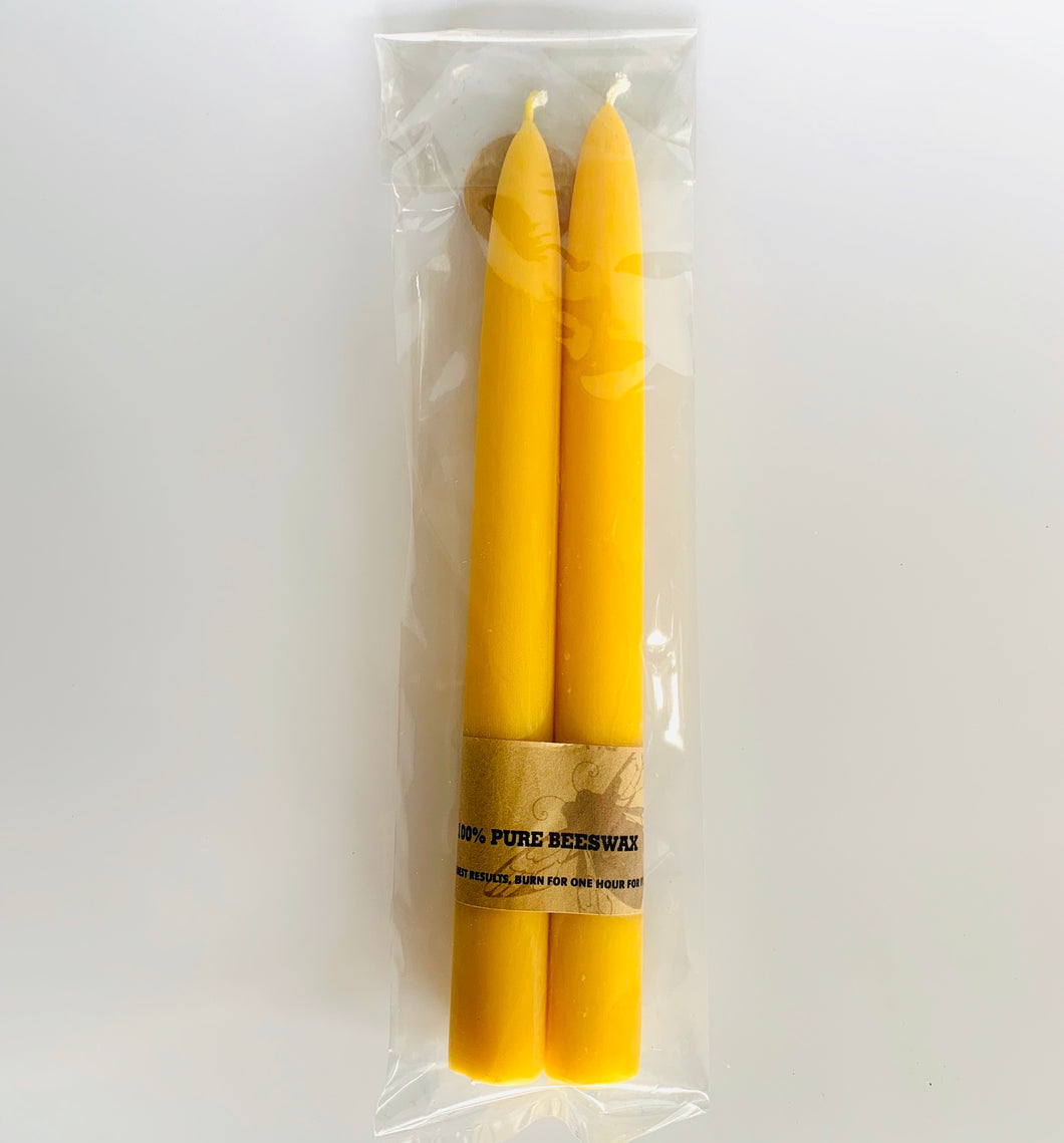 Tapered Beeswax Candles, 10 inch
